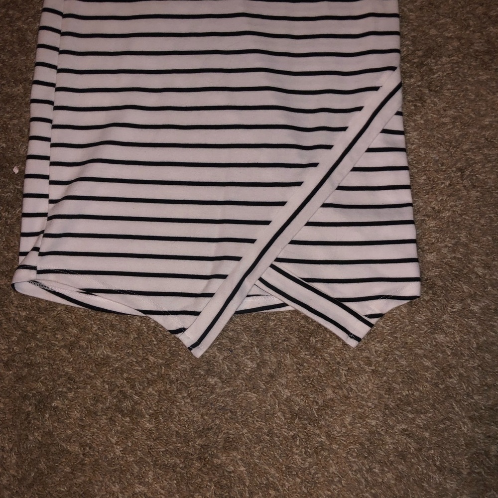 Black and white striped dress